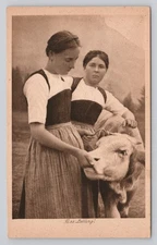 Swiss Women with Cow Union of Young Stauffacherinnen Bern Switzerland Postcard