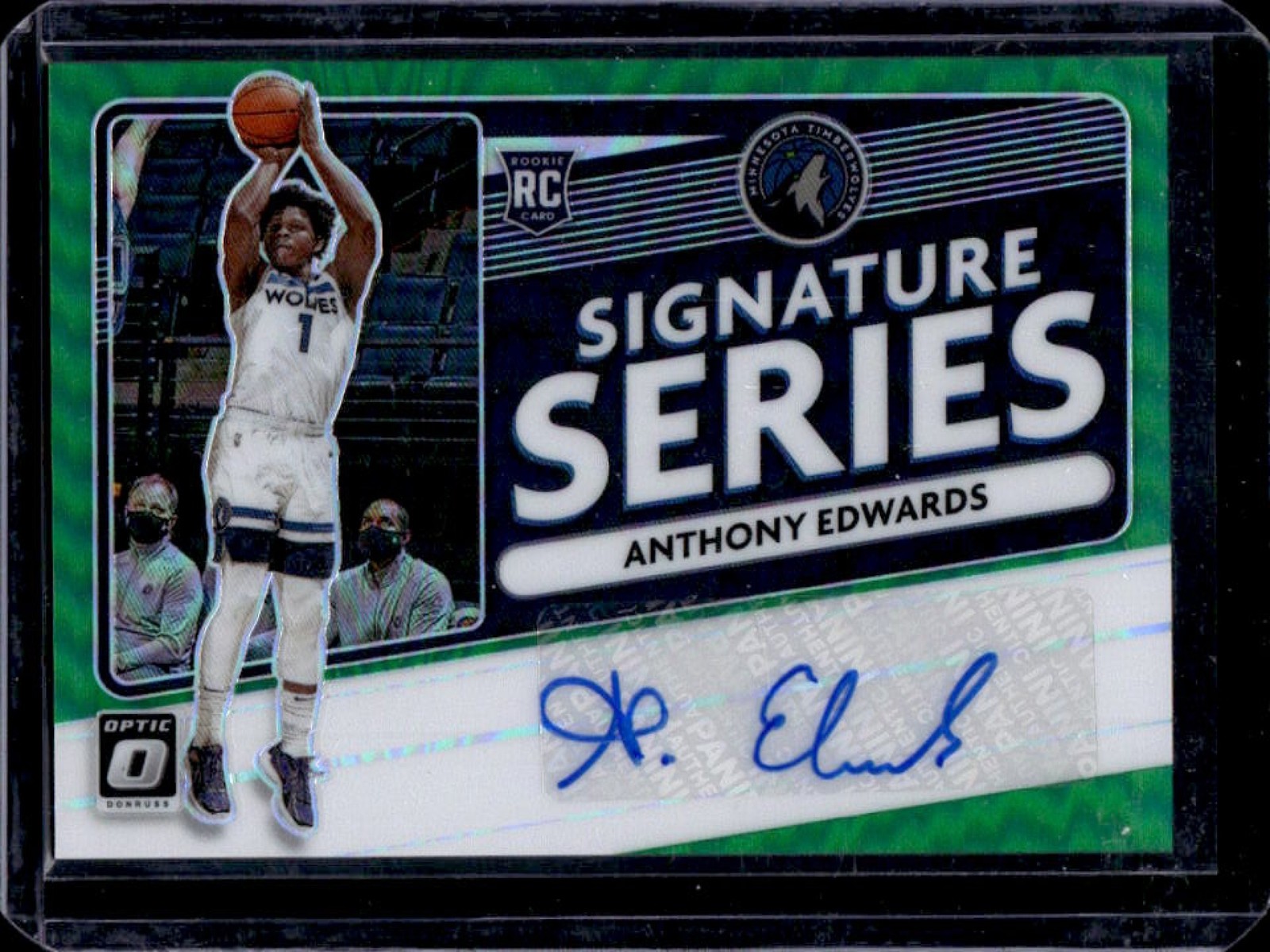 2020-21 Donruss Optic Anthony Edwards Signature Series RC Green Auto #SS-AED