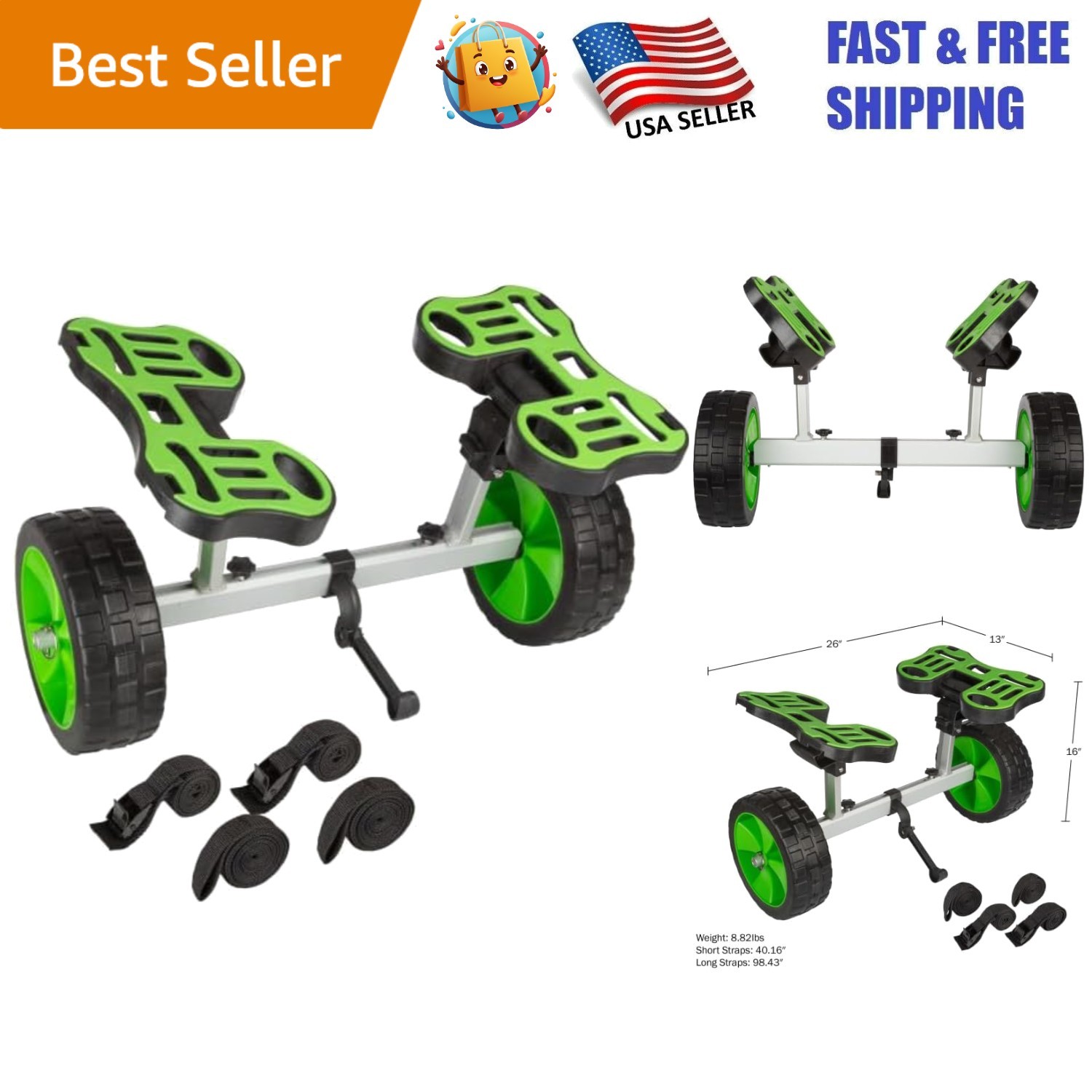 Trolley With 4 Straps - 140lb Capacity For Easy Hauling