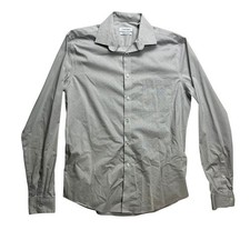 Calvin Klein Mens Dress Shirt Regular Fit Stretch Wrinkle Free Light Gray Medium