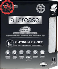 AllerEase Platinum Queen Mattress Protector Waterproof Zip-Off Top Allergy Cover