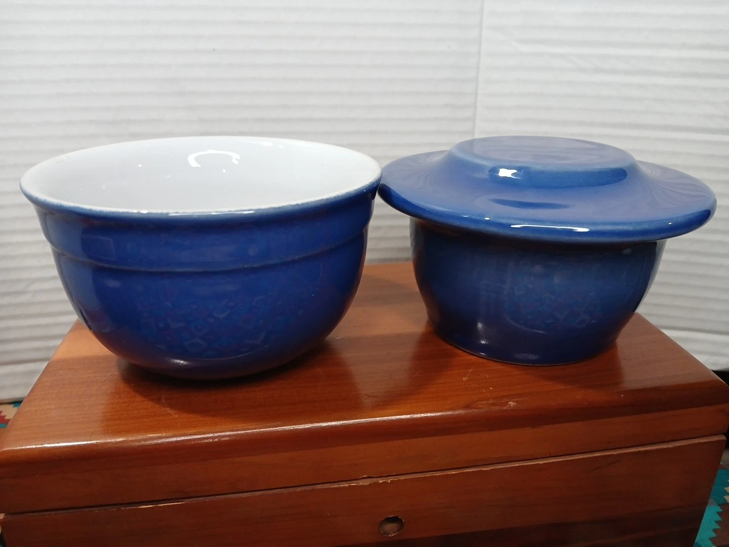 EMILE HENRY Cobalt Blue Butter Pot Crock Bell Ceramic France 7 Oz Model 16.10