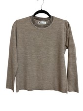 Ribbed Crew Neck Sweater Brown Size L