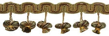 Gold Brown Green 2" Onion Tassel Fringe Trim Golden Chestnut [5 Yards]