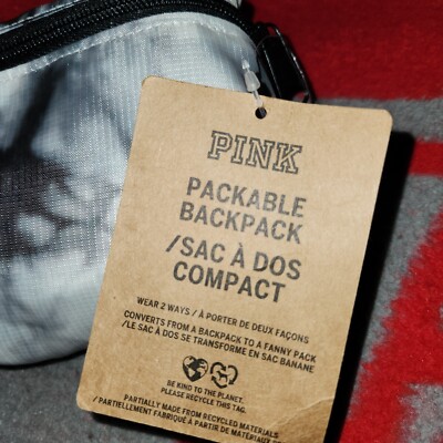 Victoria Secret Pink Packable Backpack/Fanny Pack Gray Tie  display picture 1