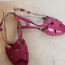Vintage Salvatore Ferragamo Boutique Sandals Italy Pink Strappy Womens 4.5