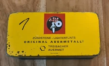 Vintage Litho tin metal box for lighter flints ORIGINAL AUERMETALL