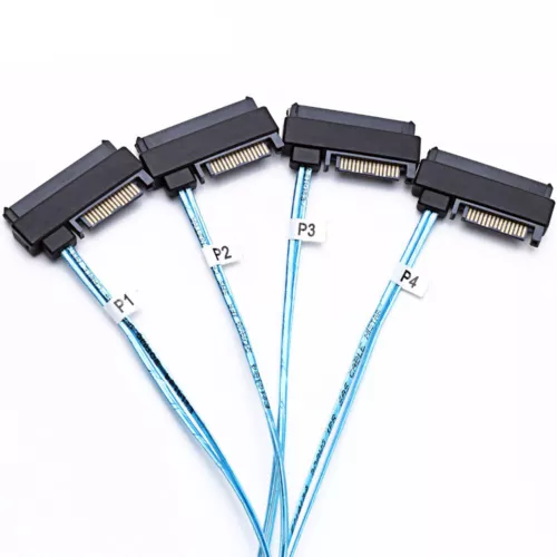 Mini SAS HDD SFF-8643 auf 4 SFF-8482 Anschluss mit Stromanschluss Festplatte 1M US - Bild 1 von 5