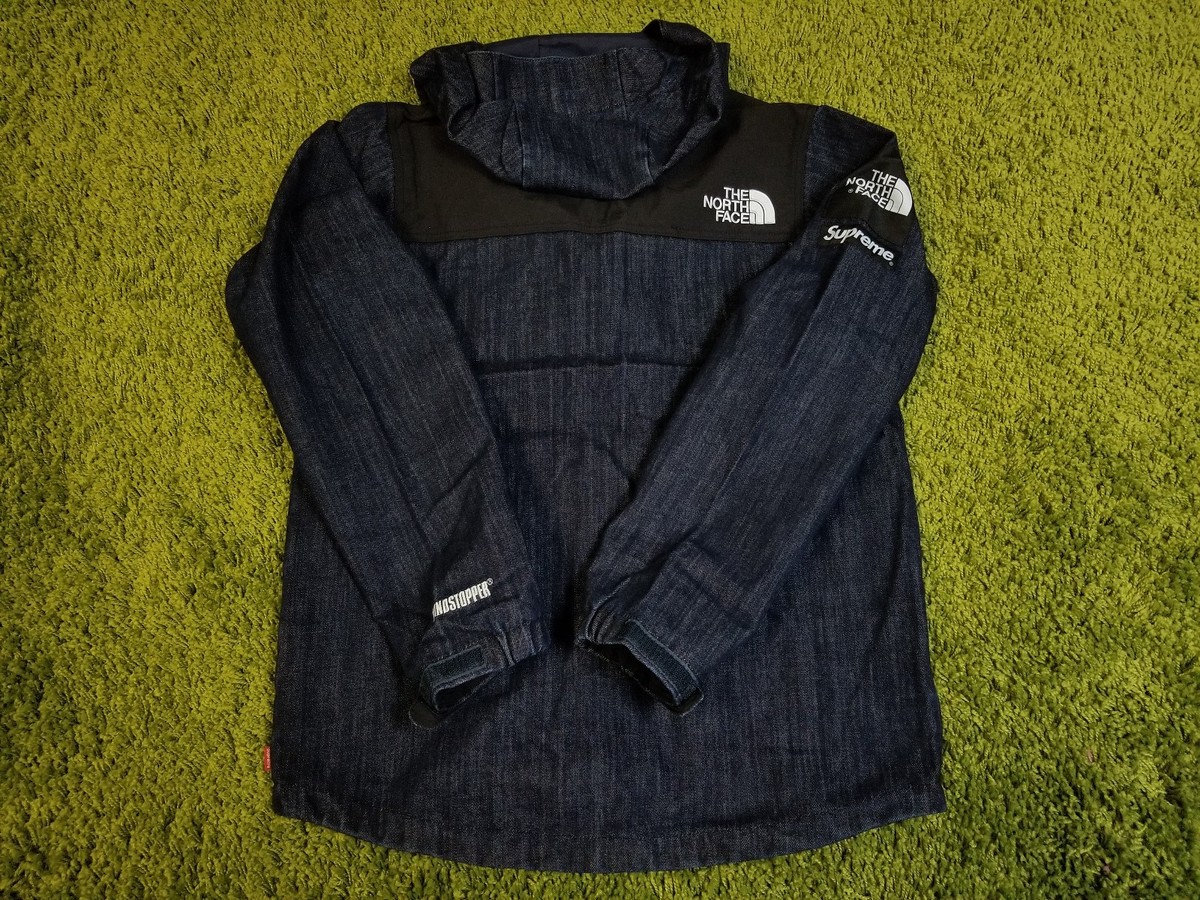 Supreme S/S 2015 The North Face Denim Dot Shot Jacket Indigo S M L 