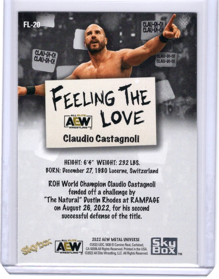 Claudio Castagnoli 2022 Skybox Metal Universe AEW Feeling The Love Insert FL-20 - Image 2 of 2