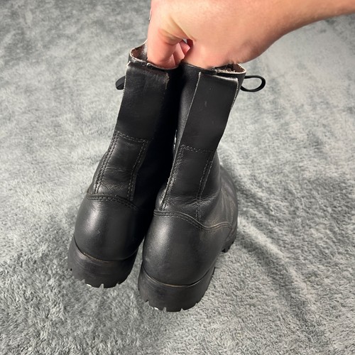 Stivali commando militare vintage Itshide pelle nera punta acciaio UK 8,5 EU 43 - Foto 9 di 13