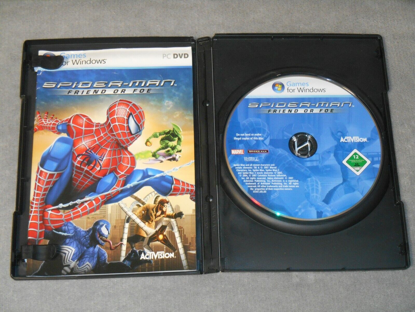 SPIDER-MAN WEB OF Shadows PC GAME DVD - USED - WITH MANUAL - GOOD