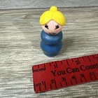 VINTAGE 1970's Fisher-Price Little People Mom Woman Wood Blue Body Mother Girl