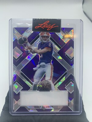 Cade Klubnik Leaf Unsigned Proof 1/1 PURPLE CRACKED ICE Rookie Clemson Tigers H1