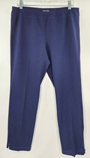 Ellen Fisher Pants Size M Color Blue Stretch Ankle Zip. Made in USA