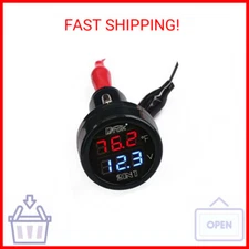DROK Digital DC Voltage 10-170 Degree Fahrenheit Temperature Monitor Car Motorcy