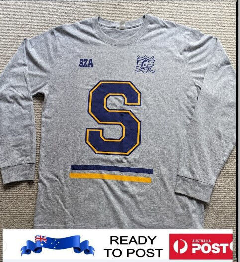 SZA long sleeved hockey T shirt Grey.