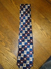 AMERICAN LIFESTYLE WIDE SILK NECK TIE BASEBALL PATTERN
