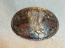 America Eagle 3D belt buckle silver tone made in USA