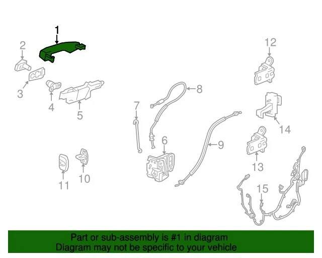 Kit de manija de puerta delantera exterior OEM GENUINO 2016-2024 Chevrolet GMC 13521820 Foto 2 de 3