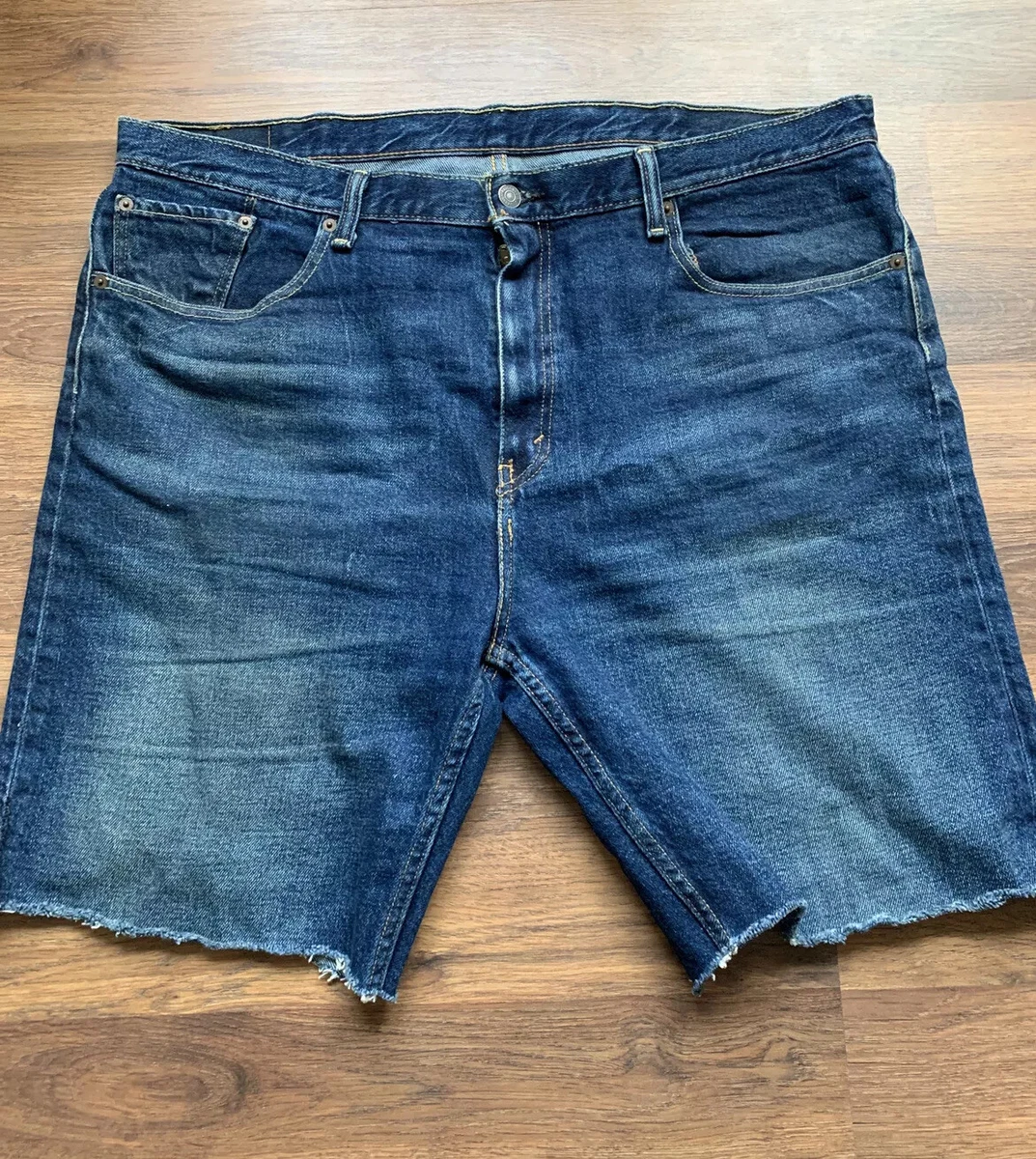 LEVIS 502 Regular Taper Shorts W 38 Blue Denim Stretch Mens 45