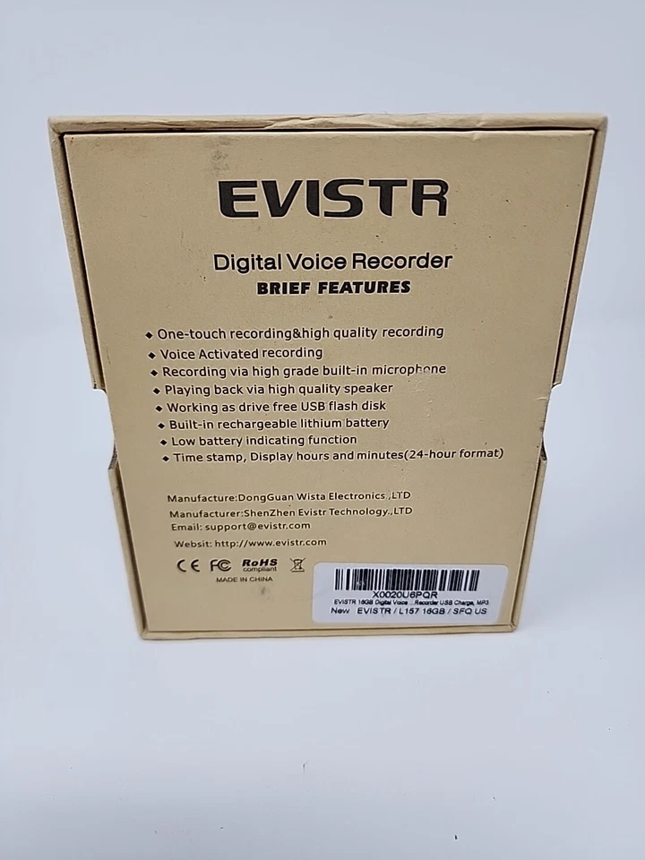 EVISTR 16GB Digital Voice Recorder Voice Activated Recorder with Playback. - Image 3 of 3