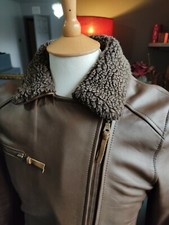 Genuine Shearling Sheepskin Leather Aviator Flying Jacket Alpha Industries Usa