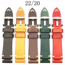 Premium Vintage Oiled Genuine Leather Watch Band 20/22/24/26 Hand-stitched Strap