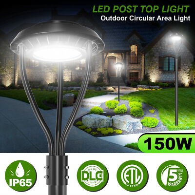 150W LED Post Top Pole Light Outdoor Garden Yard Street Area Lighting Fixture