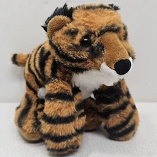 MJC Tiger Stuffed Animal Toy Purr Fection Orange 6 1/2" Tall Plush Vintage 1992