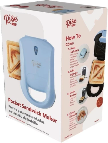 Rise by Dash RPM100GBSK06 Sandwich Grill 7.8" L X 6.2" W Metal Nonstick Surface