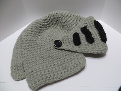 Handmade Winter KNIGHT'S Knit Hat w/Face Shield -Fits Small