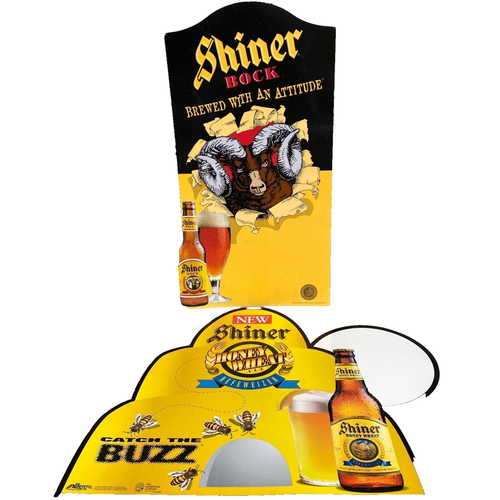 shiner-brewery-honeywheat-hefeweizen-bock-table-top-sign-1990-s-22-x11
