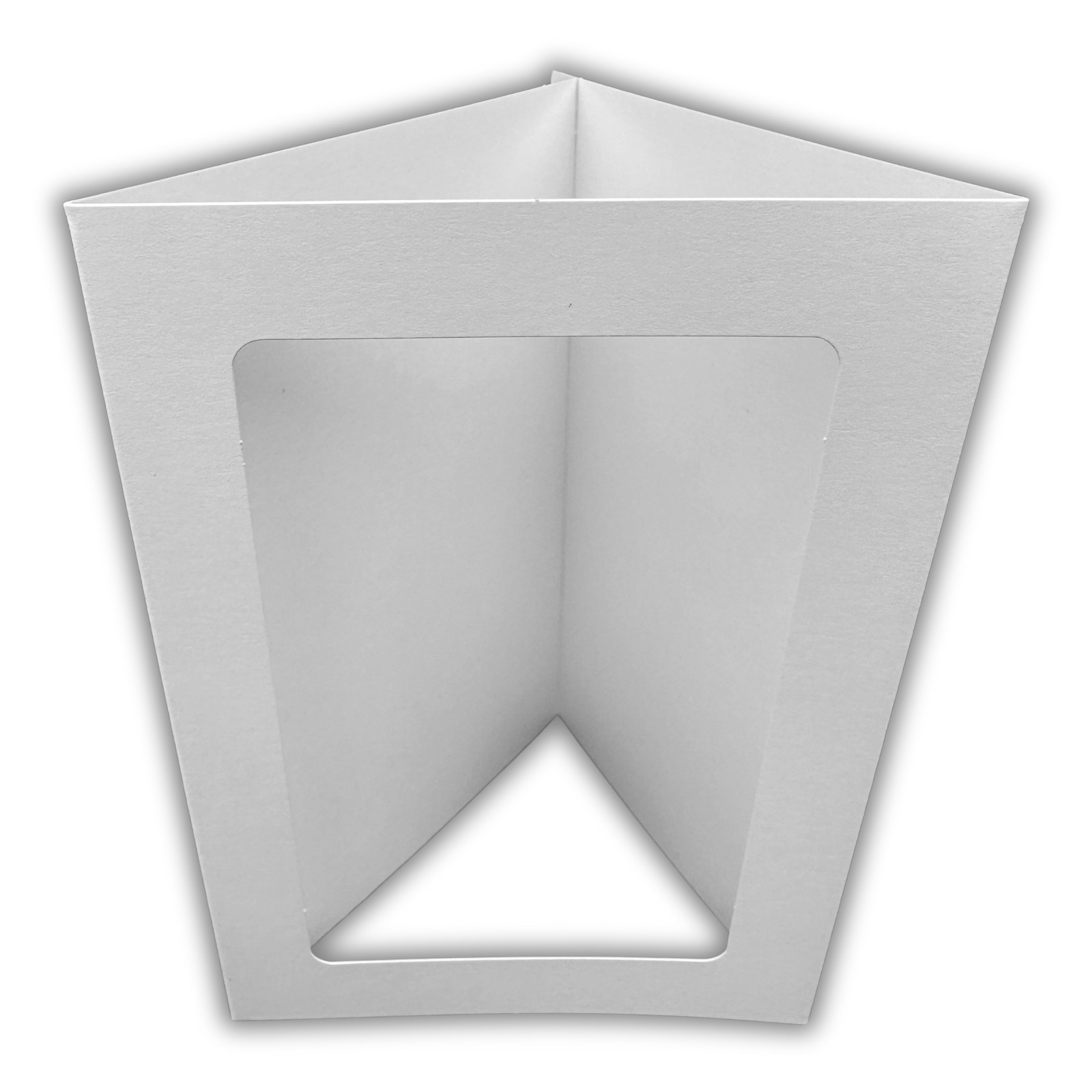 10 Pack A6 White Rounded Oblong Rectangle Aperture Card Blanks & Envelopes, Tri