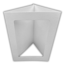 10 Pack A6 White Rounded Oblong Rectangle Aperture Card Blanks & Envelopes, Tri