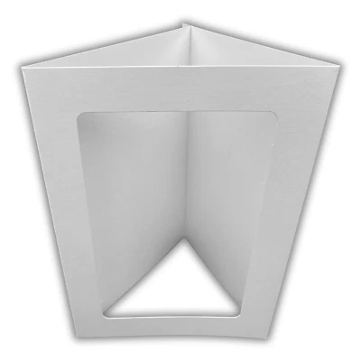 STELLA WEDS 10 Pack A6 White Rounded Oblong Rectangle Aperture Card Blanks & Envelopes, Tri
