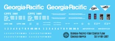 N Scale - Georgia Pacific 4 Bay Centerflow Covered Hopper Decals