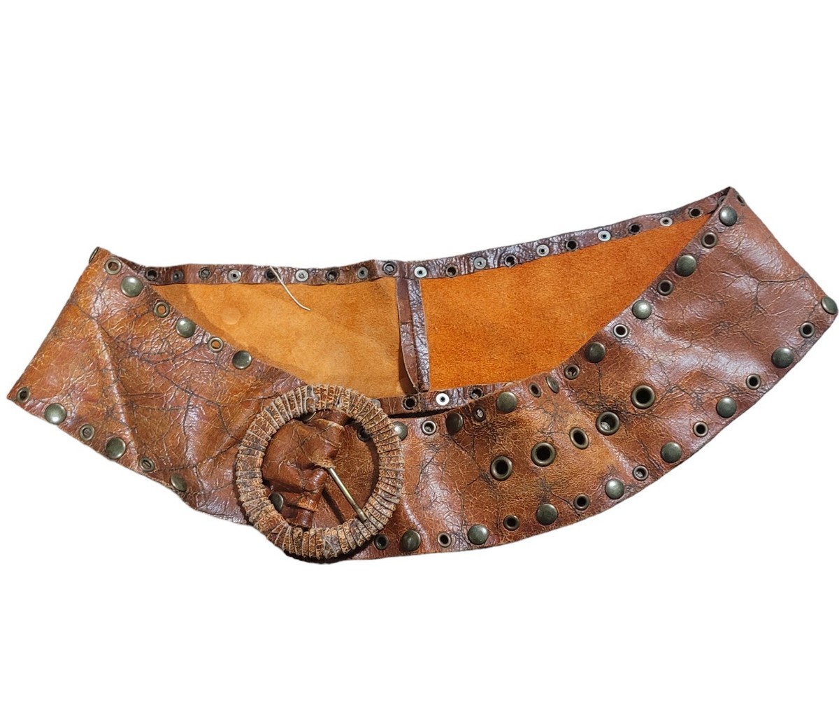 vintage USA made LEATHERROCK tooled leather 43 western belt  display picture 2