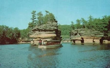 Dells Wisconsin WI, Sugar Bowl Lower Dells Of Wisconsin River Wisconsin Postcard