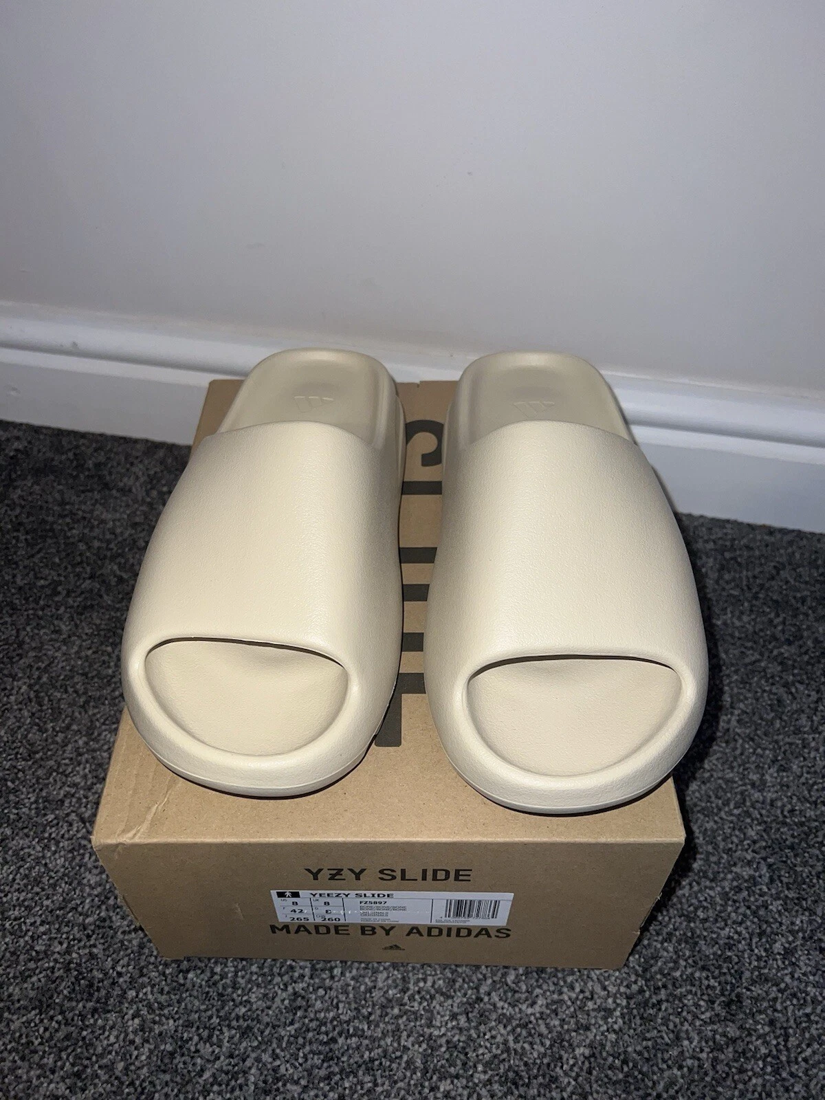 Adidas Yeezy Slide Bone UK8 US8 Nuove ✅ Spedizione Veloce ✅ FZ5897 #1