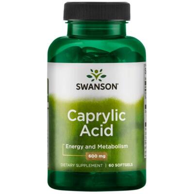 Swanson Caprylsäure 600mg 60 Kapseln Energieschub und Metabollismus
