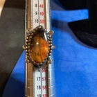 vintage sterling silver 925 amber ring size 6.25-6.5 b101