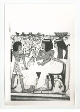 EGYPT Tomb of  Senejem Fresco Hieroglyphs Pharaoh Egyptian Pyramid Vintage Photo