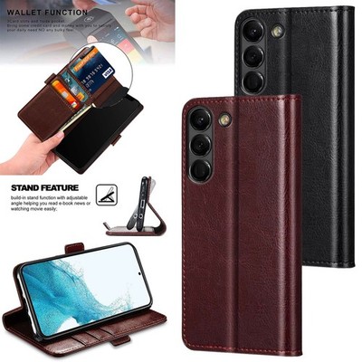 For Samsung Galaxy S22/S22+/S22 Ultra 5G Magnetic Flip Leather Pouch Case Cover