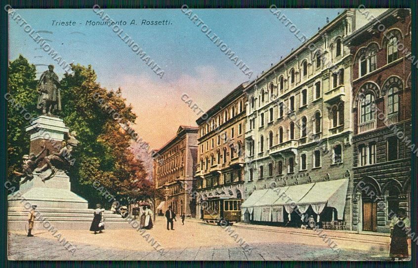 Trieste Città Monumento Domenico Rossetti Tram cartolina ZC0869