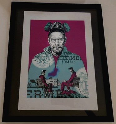 DEATH NYC ltd ed signed FRAMED art print 45x32cm Breaking Bad Walter White meth