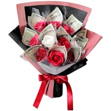 Red Money Flower Bouquet - Graduation, Birthd...