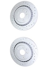ZZP Cross Drilled Slotted Brake Rear Rotors Cadillac ATS-V Camaro SS 1LE 339mm