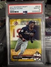 2017 BOWMAN DRAFT GOLD RONALD ACUNA ROOKIE SP# /50 PSA 10 POP 7