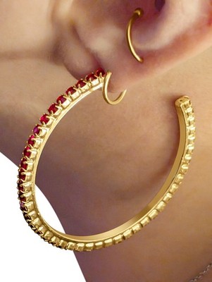 Große Creolen/Open Loop/Hoop Ohrringe für durchbohrte Ohren Ex ''River Island''